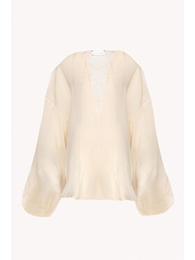 Epuzer Epuzer Camicia Oyster silk sheer Beige chiaro Loose Fit