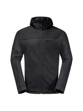 Jack Wolfskin Jack Wolfskin Bluza Hirschberg Hooded FZ M Czarny Regular Fit