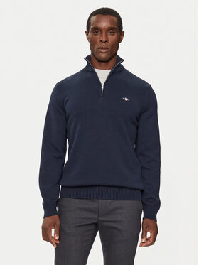 Gant Gant Pulover Casual Cotton Half Zip 8030170 Mornarsko modra Regular Fit