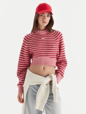 Tommy Jeans Tommy Jeans Sweter Badge DW0DW21677 Różowy Regular Fit