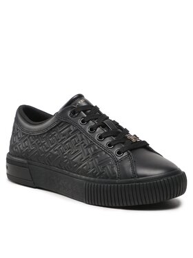 Tommy Hilfiger Tommy Hilfiger Snīkeri Th Monogram Leather Sneaker FW0FW06858 Melns