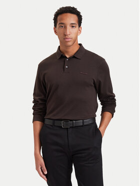 Calvin Klein Calvin Klein Polo Supima LV04LH240G Brązowy ciemny Slim Fit