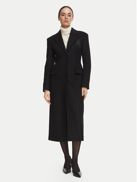 HUGO HUGO Vilnas mētelis Mistro 50569566 Melns Regular Fit