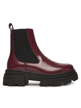Tommy Hilfiger Tommy Hilfiger Členková obuv s elastickým prvkom Shiny FW0FW09042 Hnedá
