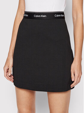 Calvin Klein Calvin Klein Trapecijos formos sijonas Milano K20K203565 Juoda Regular Fit