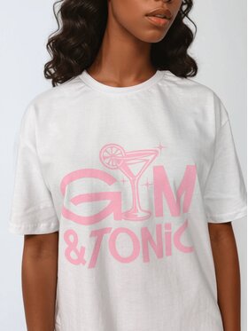 BeShaped BeShaped T-Shirt Gym & Tonic Różowy Oversize