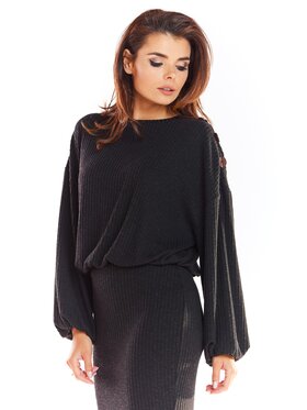 Awama Awama Sweter A318 Czarny Basic Fit