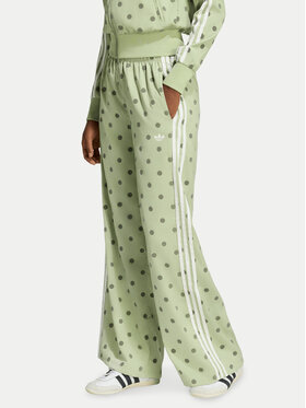adidas adidas Spodnie dresowe Satin Polka Dots Wide Leg Pant LI2846 Zielony Relaxed Fit