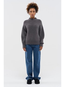 BENU BENU Sweter Z WEŁNY ALPAKI AW25 Szary Oversize