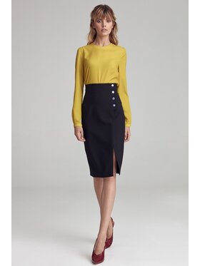 NIFE NIFE Midi sukně SP79 Černá Regular Fit