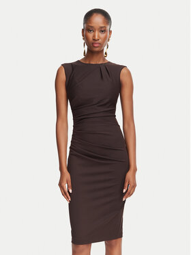 Rinascimento Rinascimento Kokteilinė suknelė CFC0130273003 Ruda Slim Fit