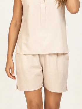 Feba Feba Pantaloncini di tessuto F251 Beige Comfort Fit