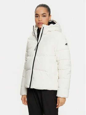 4F 4F Giubbotto invernale 4FWAW24TDJAF473 Écru Regular Fit