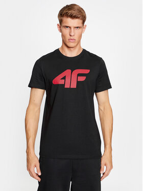 4F 4F T-Shirt 4FAW23TTSHM0877 Schwarz Regular Fit