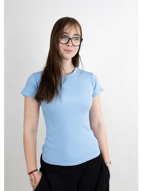 DKaren Sport DKaren Sport Bluzka DK33 Krótki Niebieski jasny Classic Fit