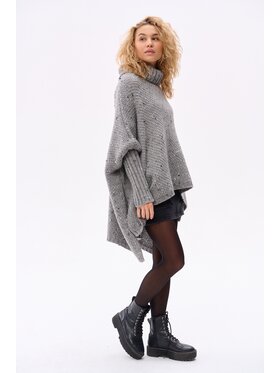 blue shadow blue shadow Sweter Tris Szary Regular Fit