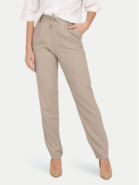 ONLY ONLY Bavlnené nohavice Caro Poptrash 15278710 Béžová Comfort Fit