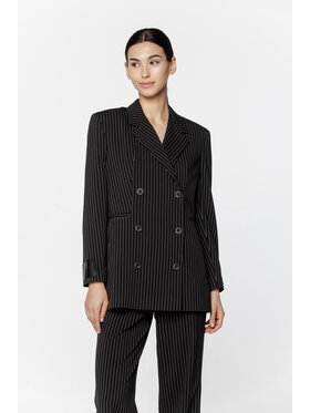 Pilawski Pilawski Marynarka MARYNARKA W PRĄŻEK DAMSKA Czarny Slim Fit