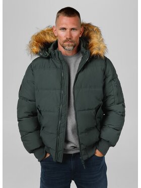 PITBULL PITBULL Kurtka zimowa Kurtka zimowa męska z kapturem Burnt XL Zielony Regular Fit