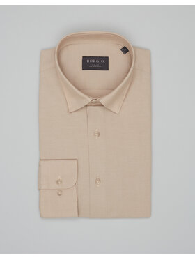 Borgio Borgio Koszula olivola_00665_bz Beżowy Slim Fit