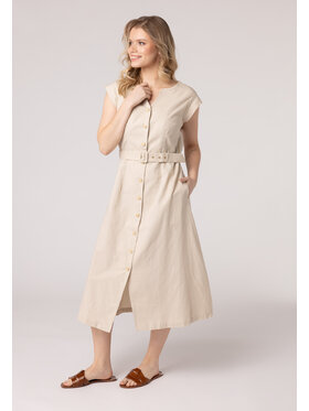 QUIOSQUE QUIOSQUE Sukienka letnia Quiosque 4UB019103 Beżowy Regular Fit