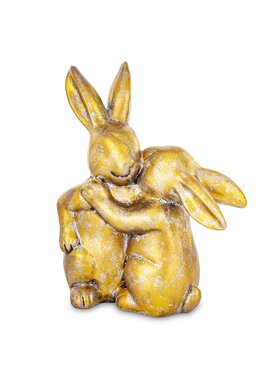 MIAhome MIAhome Figurka 2 przytulone króliczki Złoty