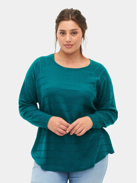 Zizzi Zizzi Пуловер M61198A Зелен Regular Fit