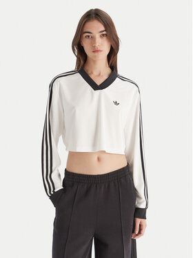 adidas adidas Bluse adicolor Football Jacquard JV9740 Weiß Loose Fit