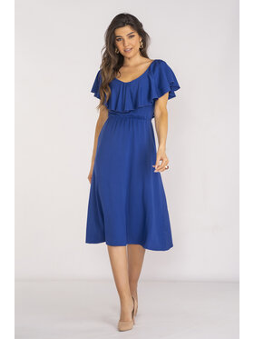Awama Awama Sukienka letnia A659 Niebieski Basic Fit