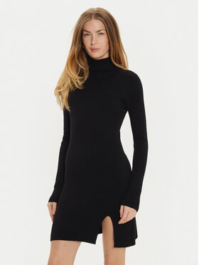 Kontatto Kontatto Трикотажна сукня 3M0135N Чорний Slim Fit