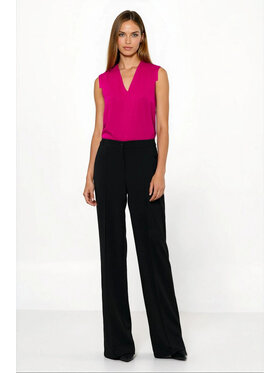 NIFE NIFE Kalhoty z materiálu SD131 Černá Loose Fit
