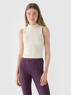 4F 4F Top 4FRAW24TSLEF182-11S Biały Slim Fit