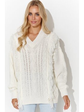 Makadamia Makadamia Sweter S135 Écru Over Fit