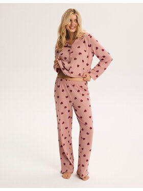 Esotiq Esotiq Piżama 46258 Różowy Regular Fit