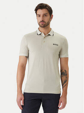 BOSS BOSS Тениска с яка и копчета Paul Pro 50506203 Бежов Slim Fit