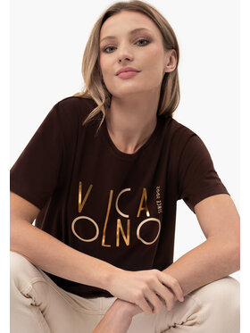 Volcano Volcano T-Shirt T-MADAME Brązowy Regular Fit