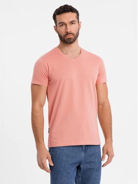 Ombre Ombre T-Shirt OM-TSBS-0237 Różowy Regular Fit