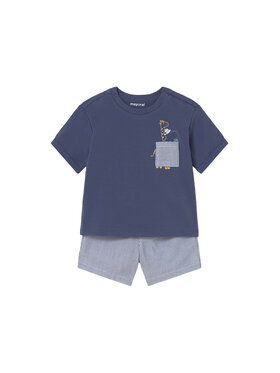 Mayoral Mayoral Komplet t-shirt i spodenki 1228 Granatowy Regular Fit
