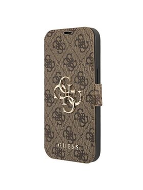 Guess Guess Etui na telefon 4G Big Metal Logo Book Brązowy