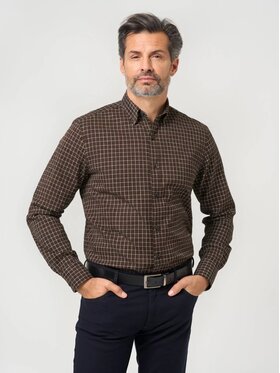 Willsoor Willsoor Koszula 43223sl Brązowy Slim Fit
