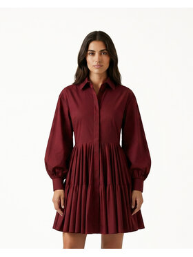 Castellani Castellani Sukienka codzienna Sukienka Celinea Bordowy Regular Fit