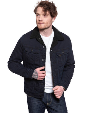 Lee Lee Kurtka jeansowa SHERPA JACKET Niebieski Regular Fit