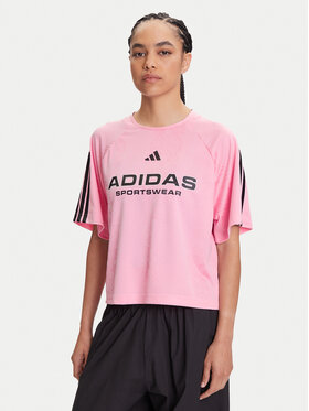 adidas adidas T-Shirt Tiro x Common Goal Jacquard JL9213 Różowy Loose Fit
