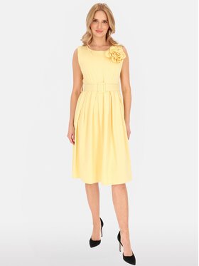 Perso Perso Sukienka letnia RBE254074F Żółty Regular Fit