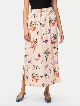 YAS YAS Spódnica midi Asina 26034011 Écru Regular Fit