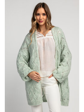 Fobya Fobya Kardigan F1971 Zielony Oversize