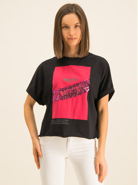 Guess Guess T-krekls Punk W01I0K I3Z00 Melns Oversize