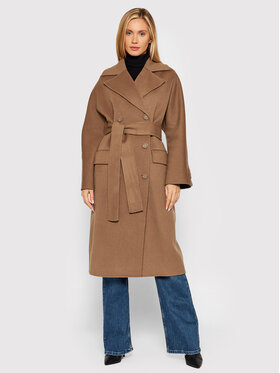 Elisabetta Franchi Elisabetta Franchi Płaszcz wełniany CP-33W-16E2-V770 Brązowy Regular Fit