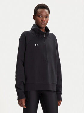 Under Armour Under Armour Majica dugih rukava Ua Rival Fleece Hz 1379492-001 Crna Loose Fit