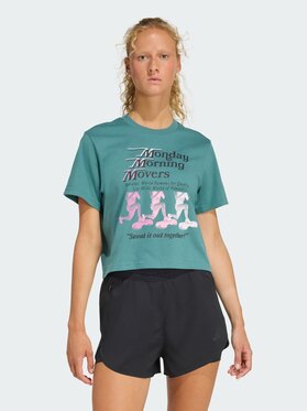 adidas adidas Koszulka techniczna LESMILLS MOVERS GRAPHIC Zielony Loose Fit